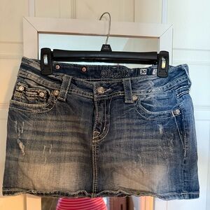 Miss Me Blue Casual Mini Skirt